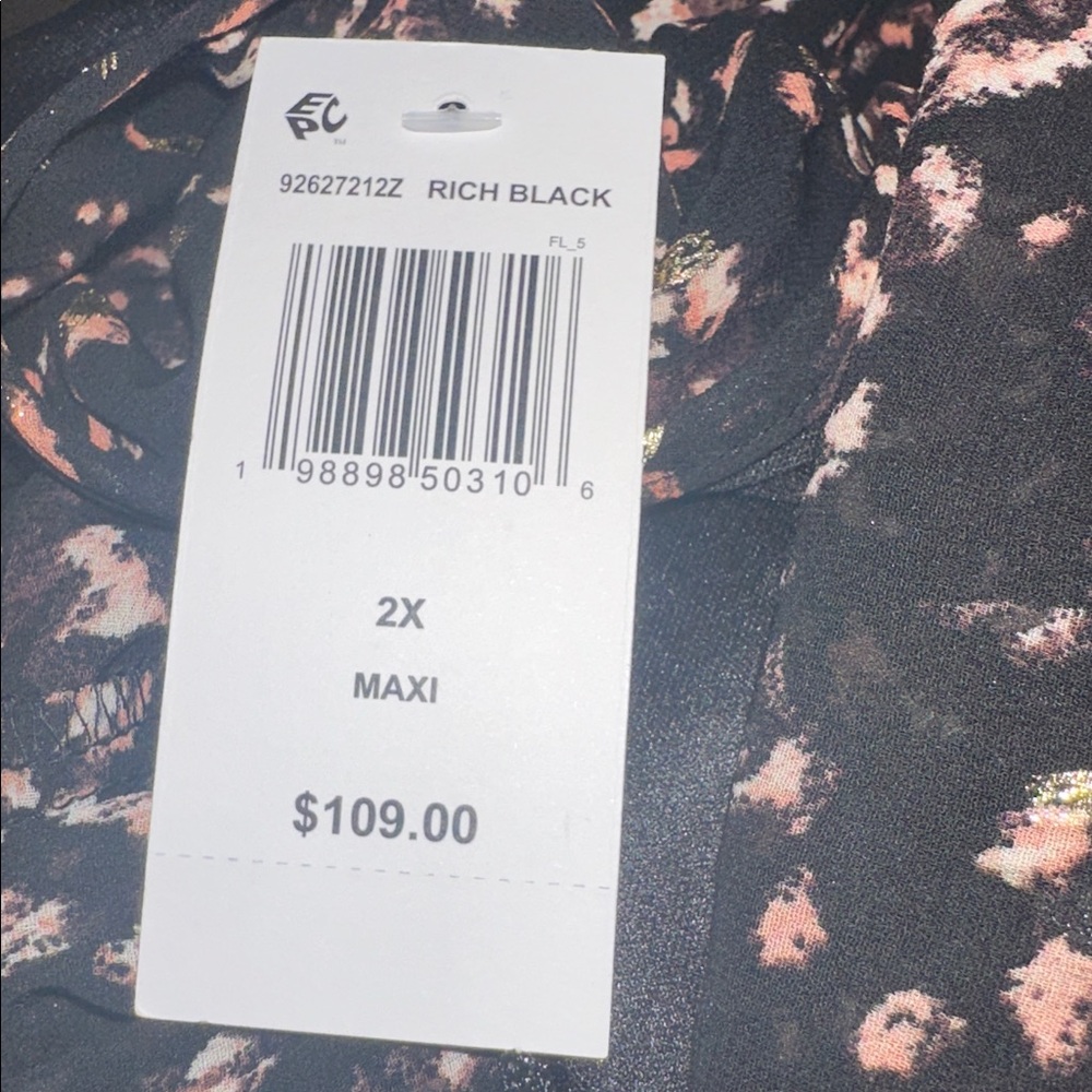 MSK Rich Black Floral Maxi Dress - Picture 3 of 4